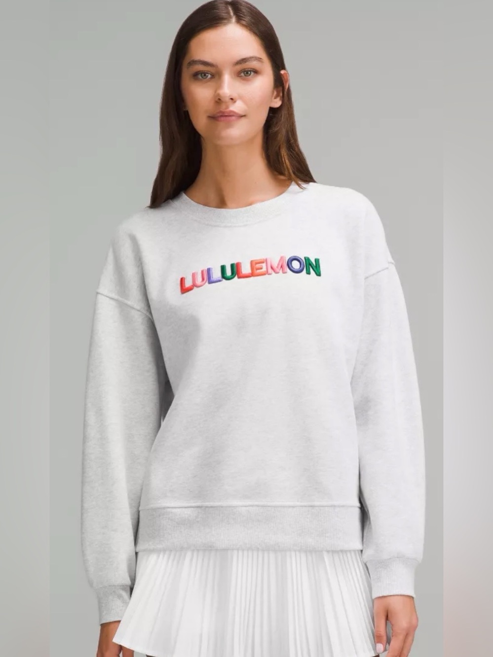 043 Lululemon Perfectly Oversized Fleece Crew
Graphic EUC